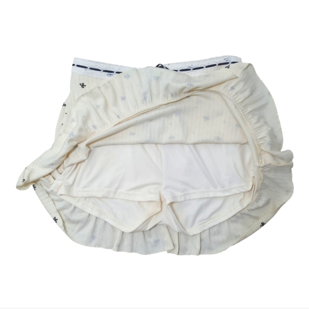Ribbed Ribbons & Bows Mini Skort Size Small Playful Preppy